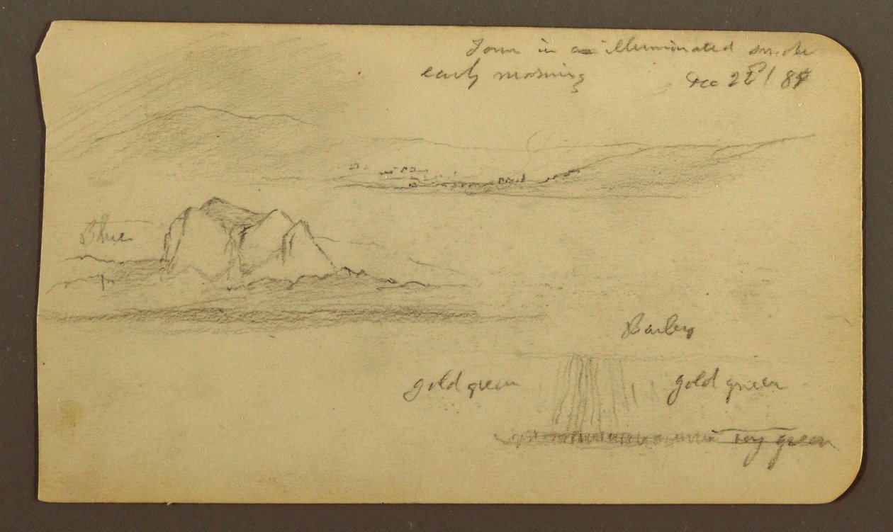Zeichnung, Berglandschaften; Rückseite: Bergflanke, Tocatecas, 22. Dezember 1884 von Frederic Edwin Church