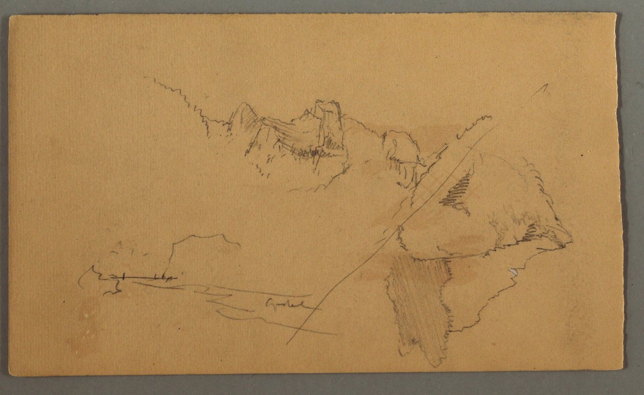 Zeichnung, Berggipfel, 1868 von Frederic Edwin Church