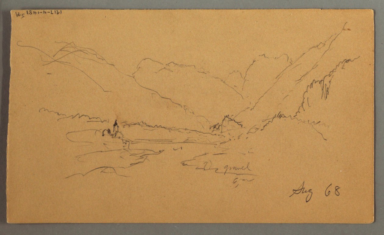Zeichnung, Berggipfel, 1868 von Frederic Edwin Church