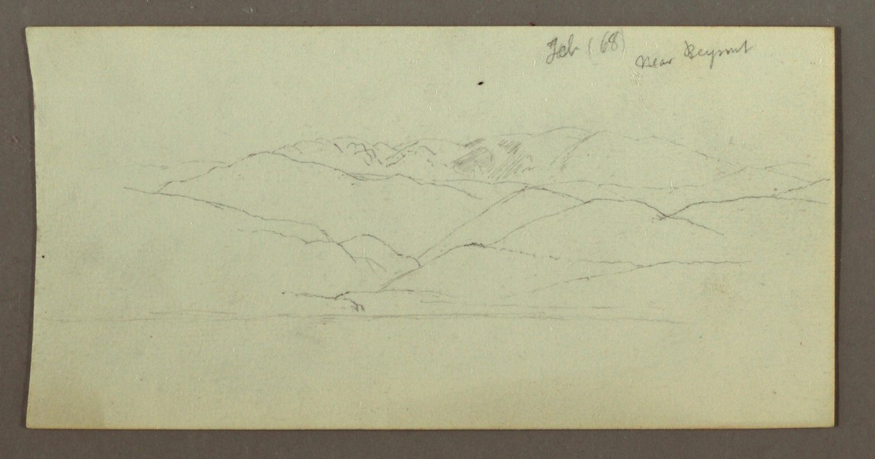 Zeichnung, Gebirgskette, Februar 1868 von Frederic Edwin Church