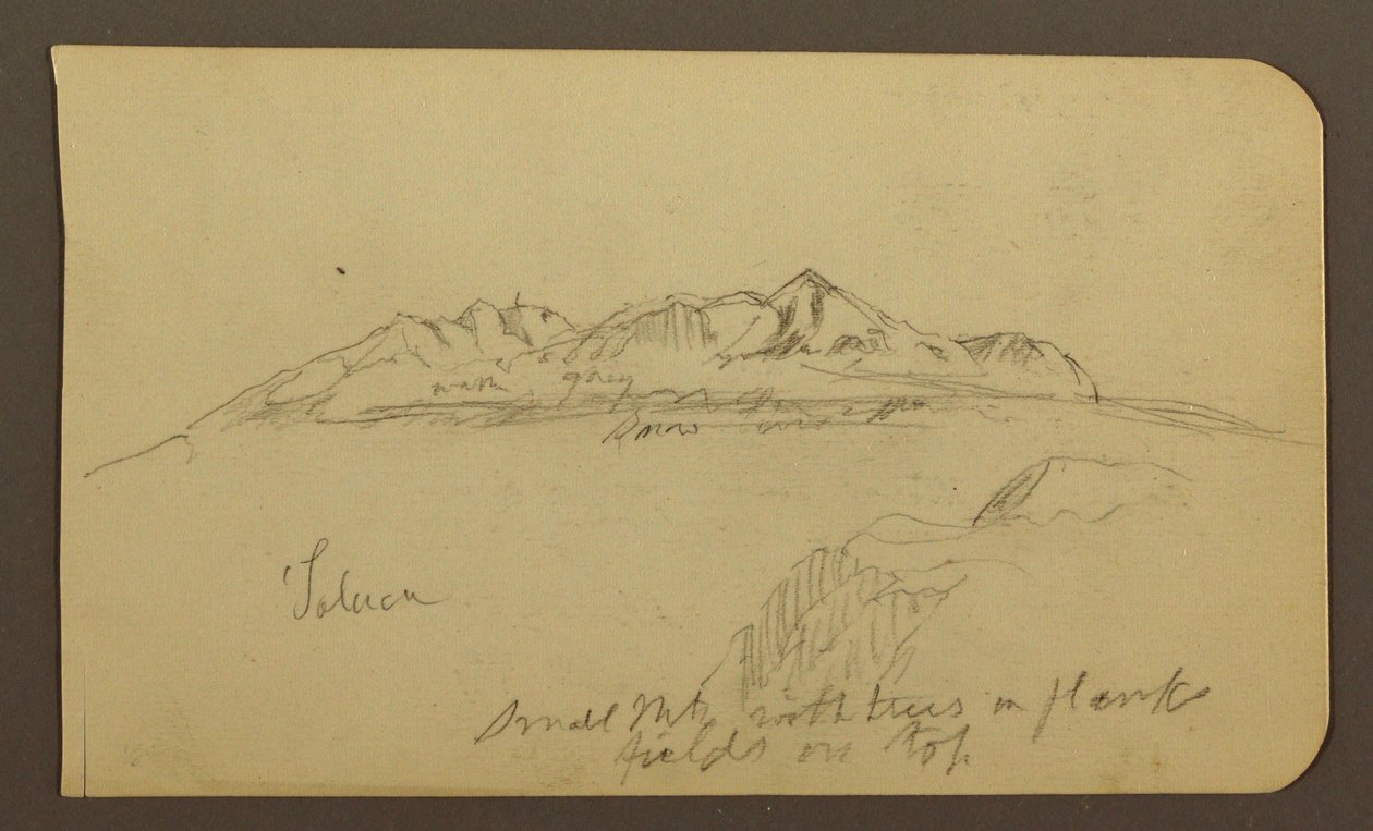 Zeichnung, Gebirgskette, Toluca; Rückseite: Gebirgskette, Toluca, 7. Januar 1885 von Frederic Edwin Church