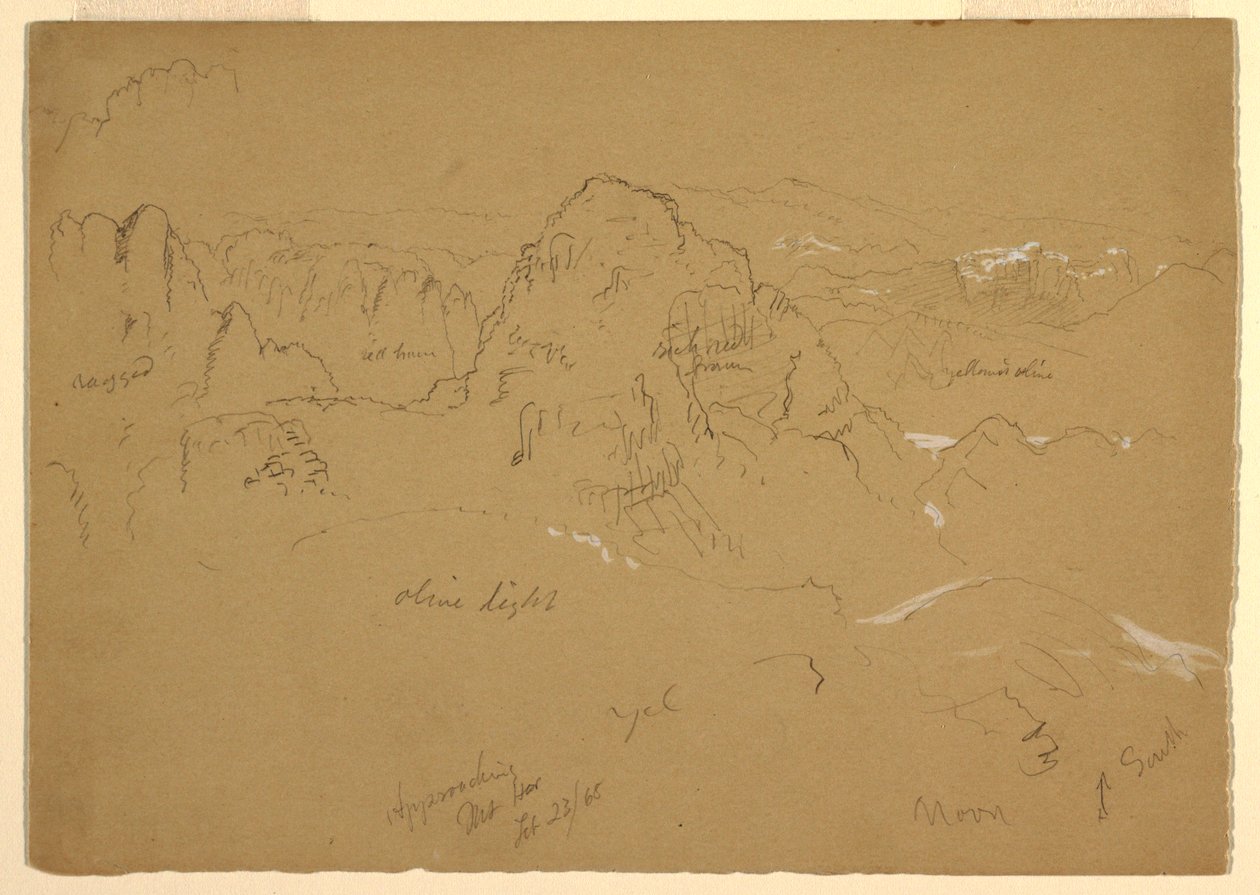 Zeichnung, Berg, Wady el-Arabah, 23. Februar 1868 von Frederic Edwin Church