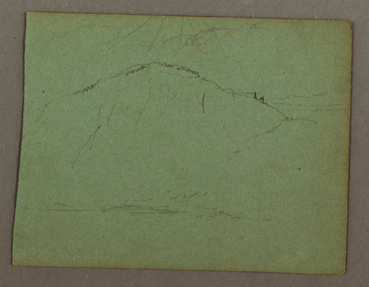 Zeichnung, Berg am Ufer, möglicherweise 1856 von Frederic Edwin Church