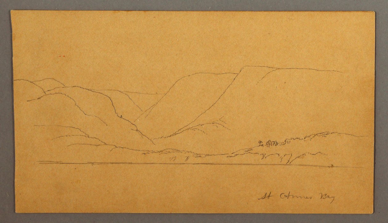Zeichnung, Bergige Bucht, möglicherweise 1859 von Frederic Edwin Church