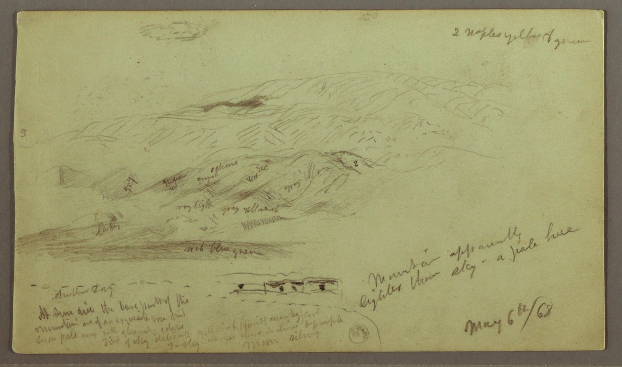 Zeichnung, Bergstudie, 6. Mai 1868 von Frederic Edwin Church