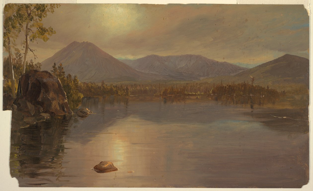 Zeichnung, Berge Katahdin und Turner vom Lake Katahdin, Maine, 1855–60 von Frederic Edwin Church