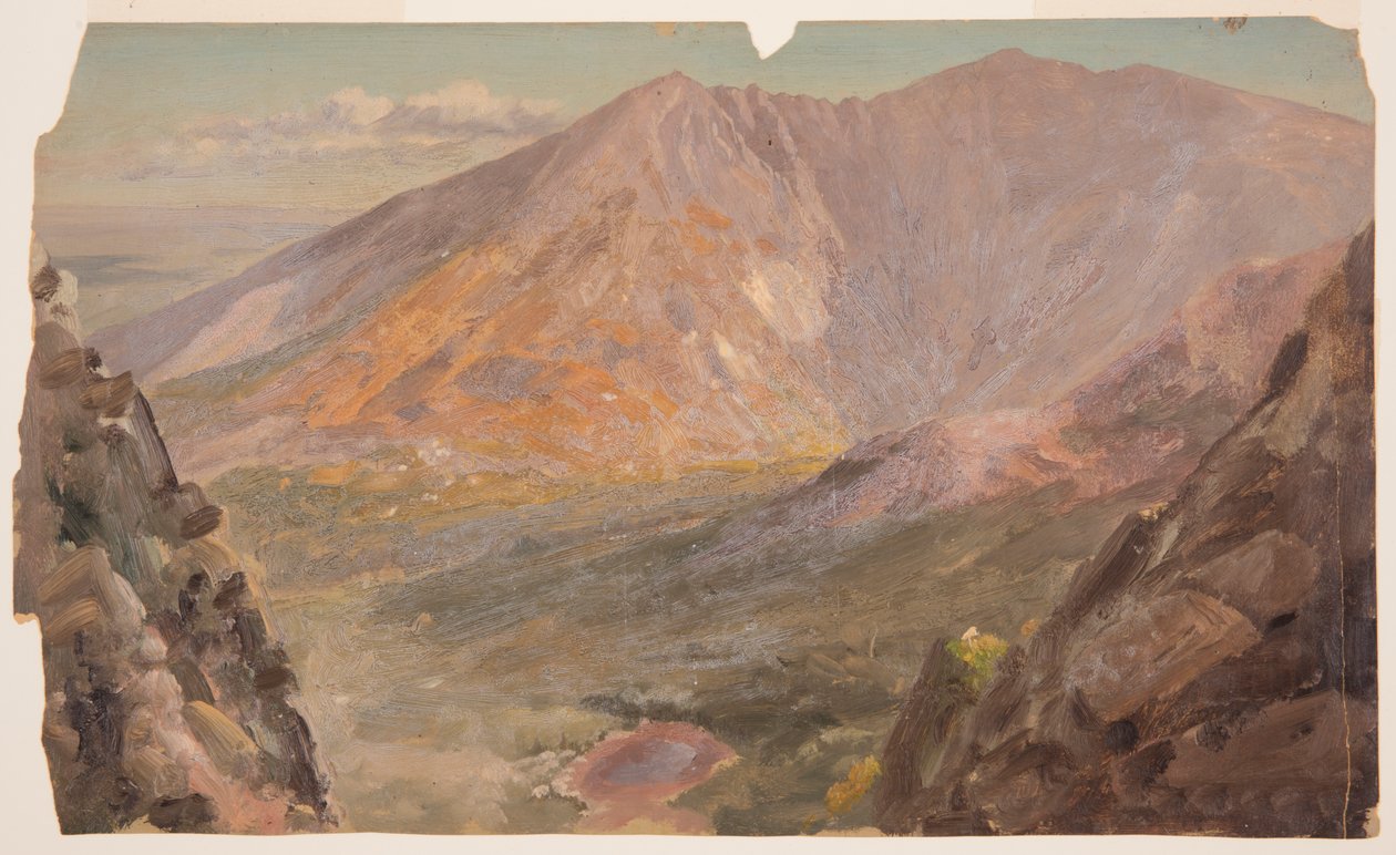 Zeichnung, Mt. Katahdin, Great Basin vom South Turner Mountain, 1877 von Frederic Edwin Church