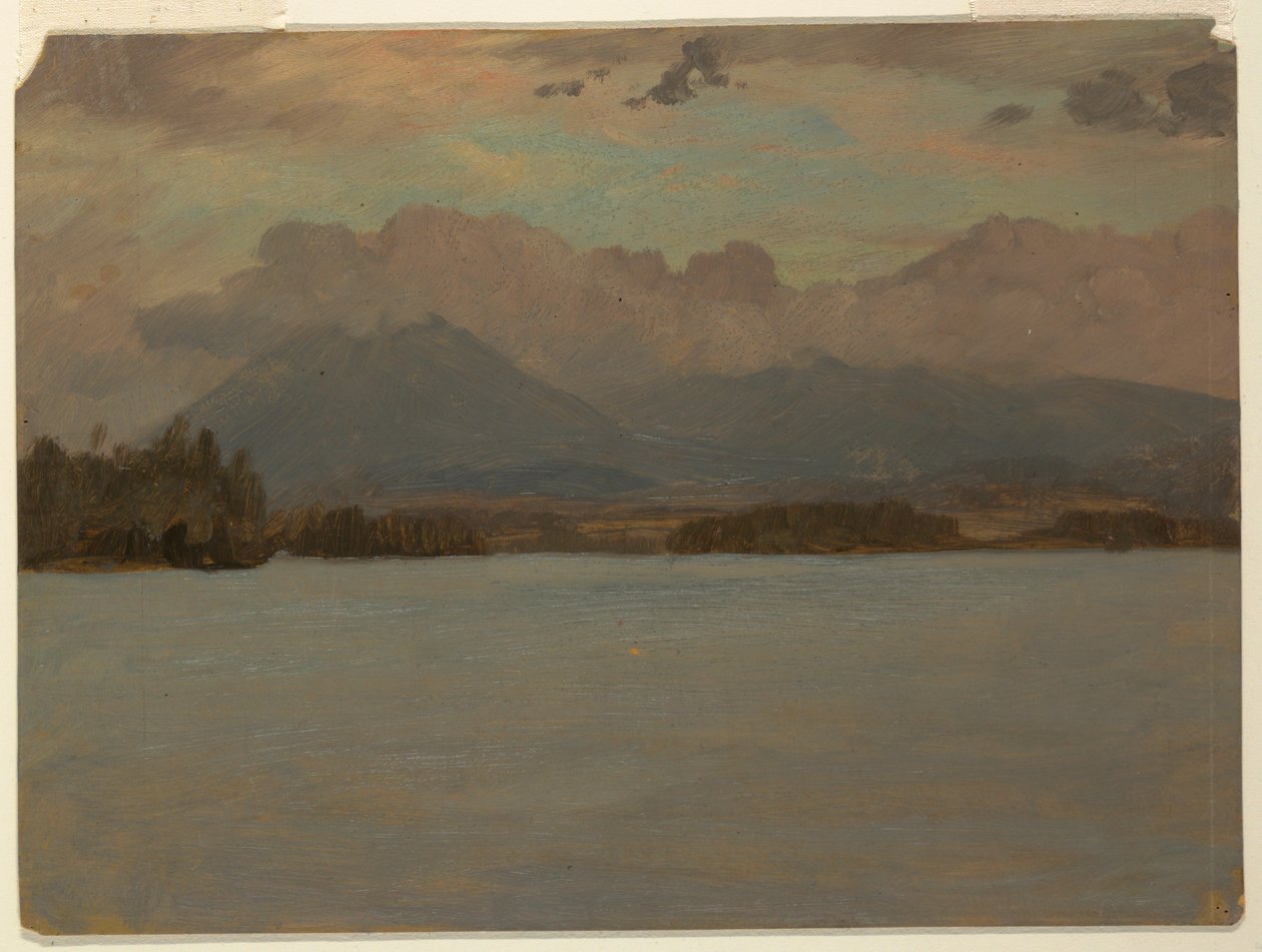 Zeichnung, Berg Katahdin vom Lake Katahdin, 1855–65 von Frederic Edwin Church