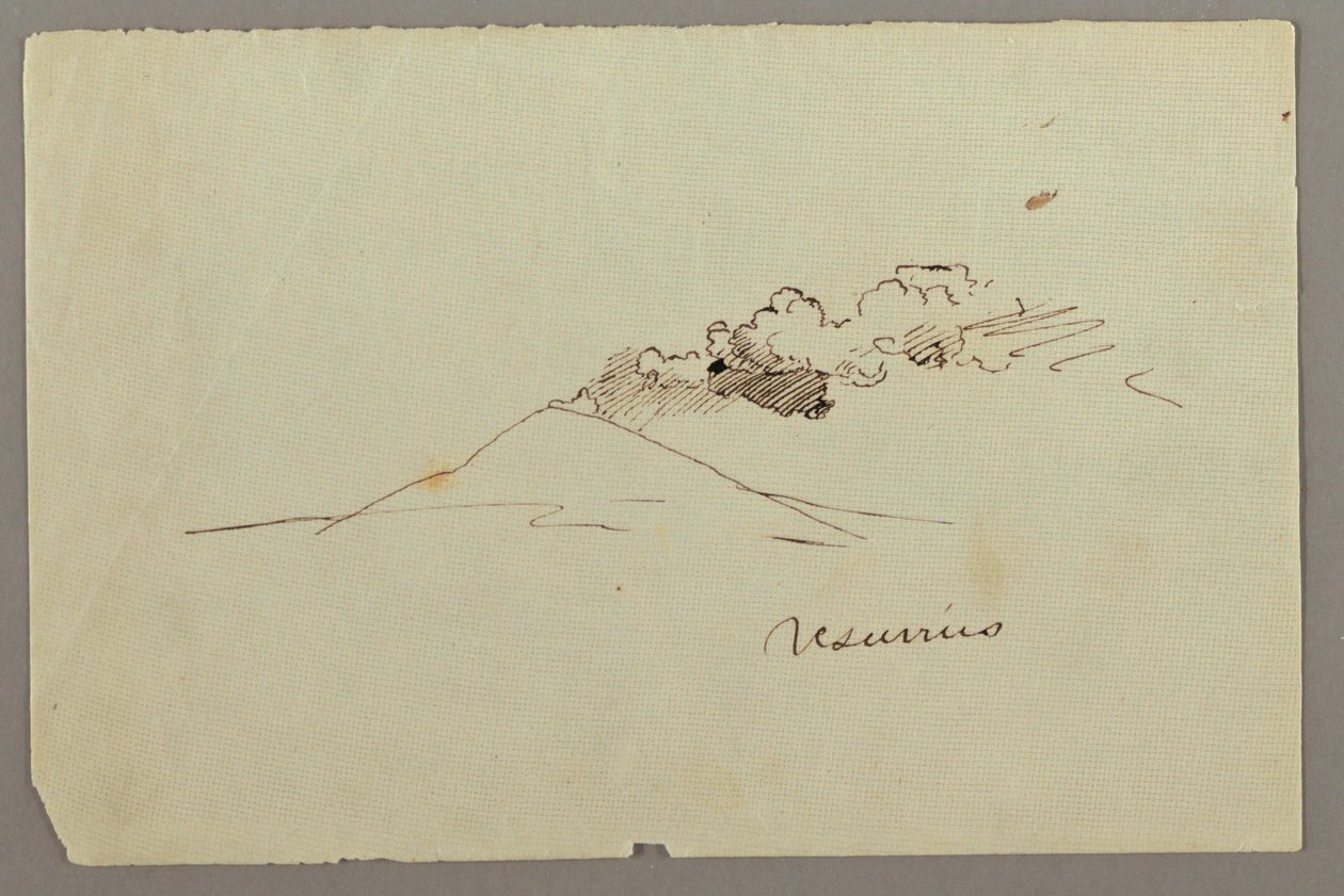 Zeichnung, Mt. Vesuv mit Rauch, möglicherweise 1868–69 von Frederic Edwin Church