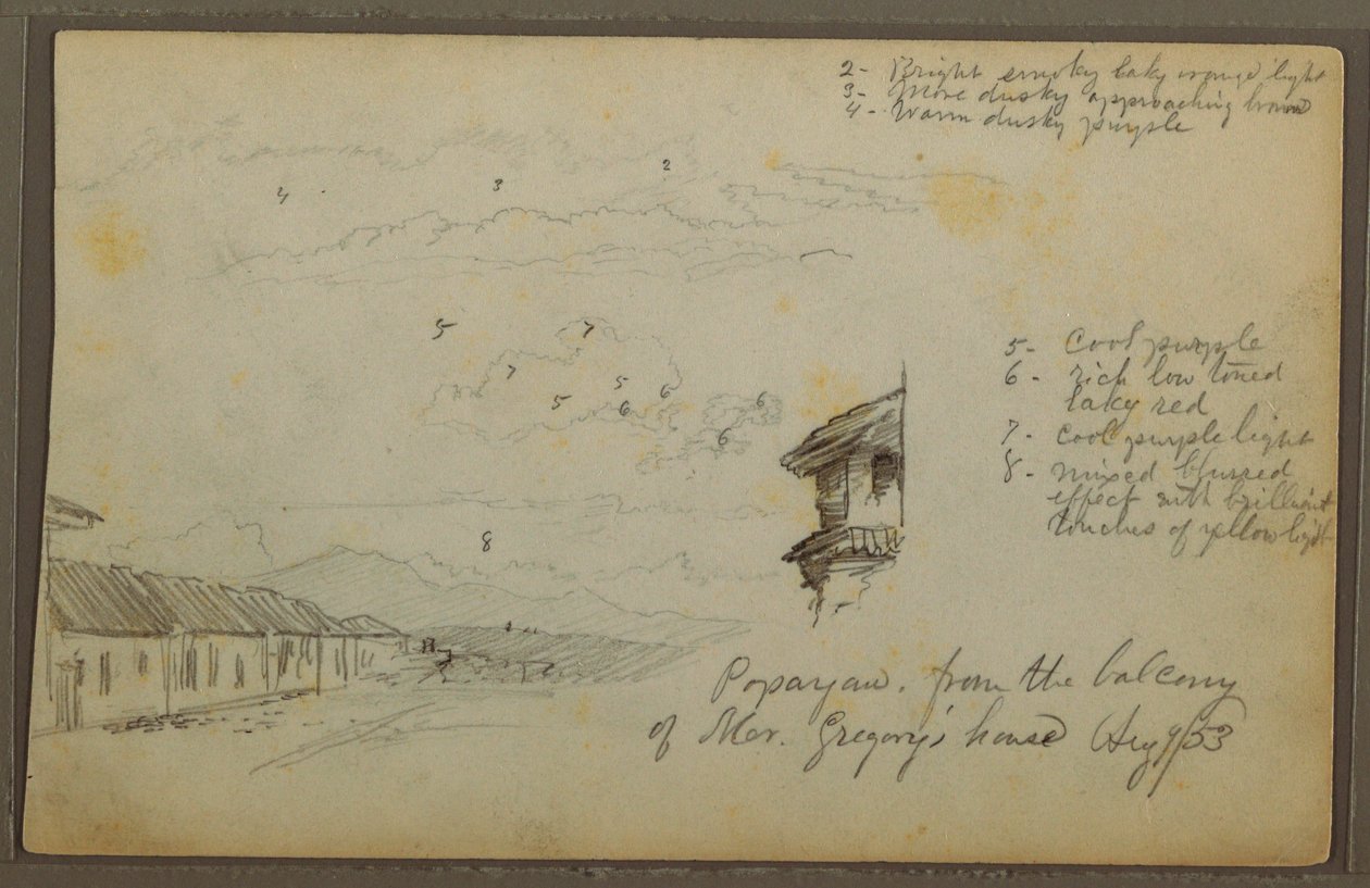 Popayán, Kolumbien; (Rückseite: Berglandschaft, Kolumbien) von Frederic Edwin Church