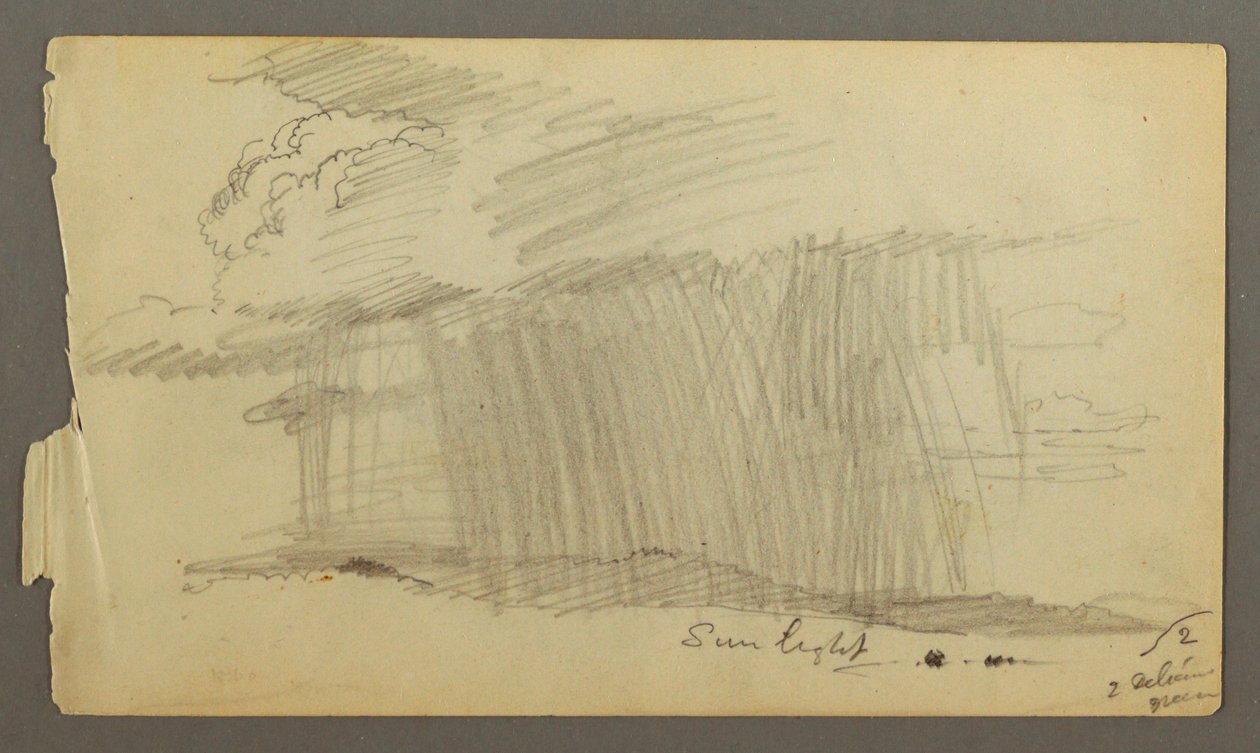 Zeichnung, Regen und Sonne (Maine?), möglicherweise 1860 von Frederic Edwin Church