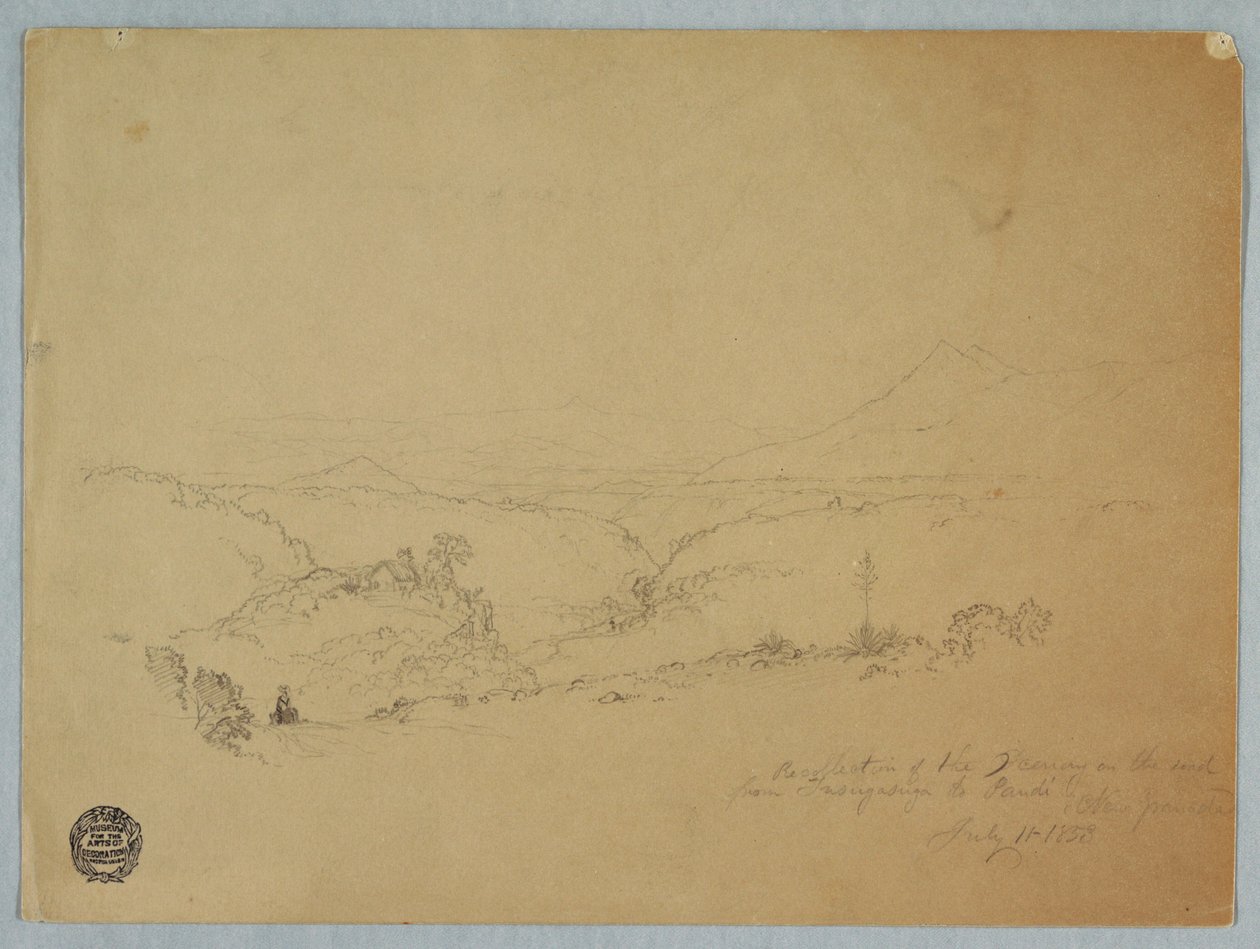 Erinnerung an die Landschaft auf der Straße von Fusugasuga nach Pandi, Neu-Granada, Kolumbien, 11. Juli 1853 von Frederic Edwin Church