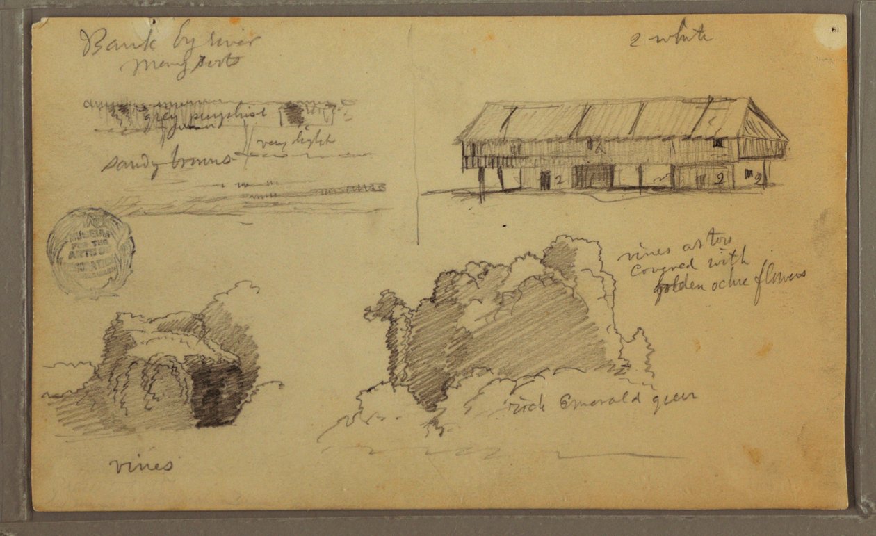 Skizzen, Ecuador oder Kolumbien; Verso: Skizzen, Ecuador oder Kolumbien, 1857 von Frederic Edwin Church