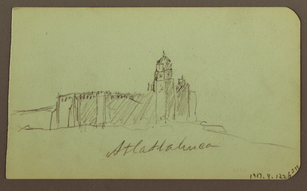 Zeichnung, Skizzen aus Patzcuaro; Rückseite: Kirche, Atlatahuca, 1883 von Frederic Edwin Church