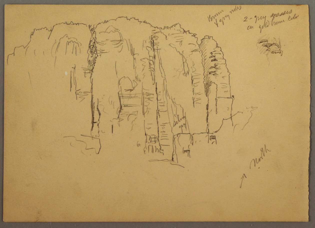 Zeichnung, Skizzen aus Petra, Jordanien, Februar 1868 von Frederic Edwin Church