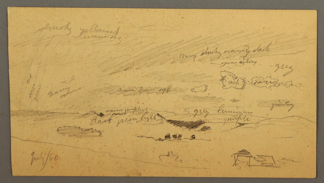 Himmelsstudie über Kamm und Regenbogen, Juli 1866 von Frederic Edwin Church