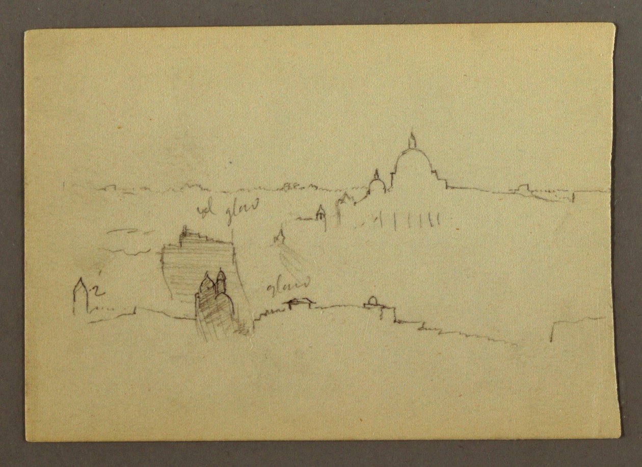 Petersdom von Norden gesehen gegen die Hügel und Skyline von Rom, Januar 1869 von Frederic Edwin Church