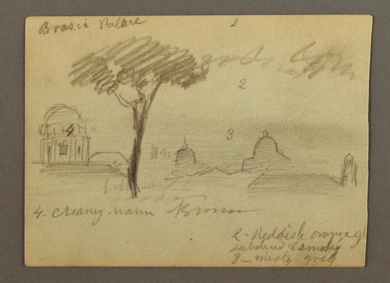 Petersdom und Vatikanstadt (von Norden gesehen), Rom, Italien, Januar 1869 von Frederic Edwin Church