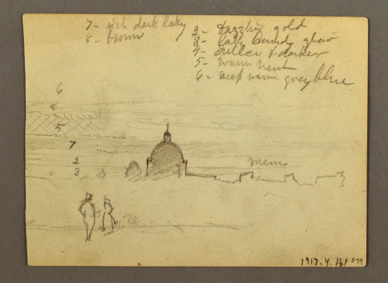 Petersdom und Vatikanstadt (von Norden gesehen), Rom, Italien, Januar 1869 von Frederic Edwin Church