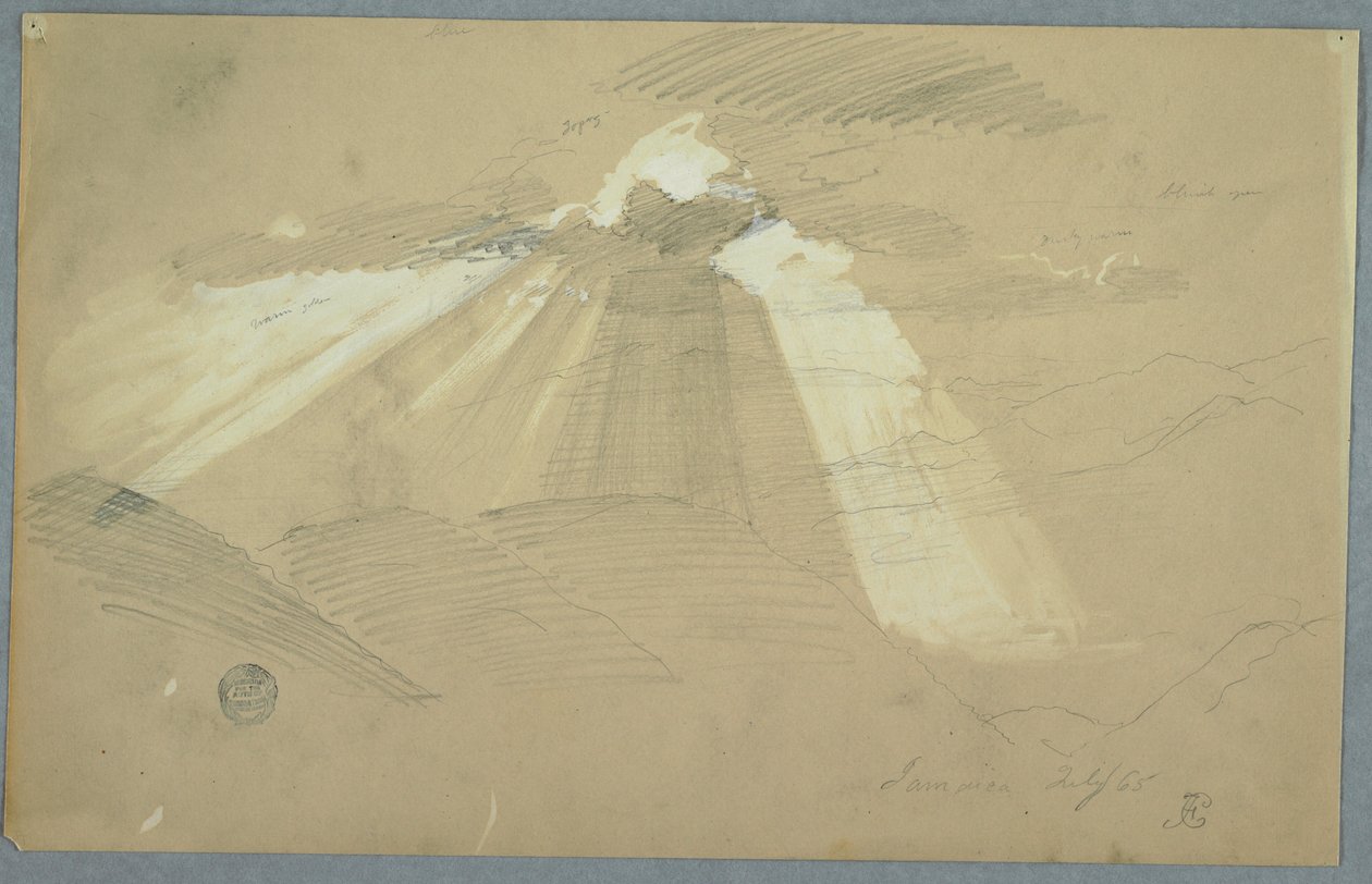 Sonne scheint durch Wolken, Jamaika von Frederic Edwin Church
