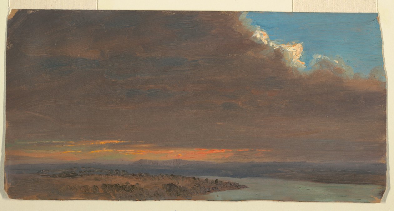 Zeichnung, Sonnenuntergang, Hudson Valley, New York, 1870–80 von Frederic Edwin Church