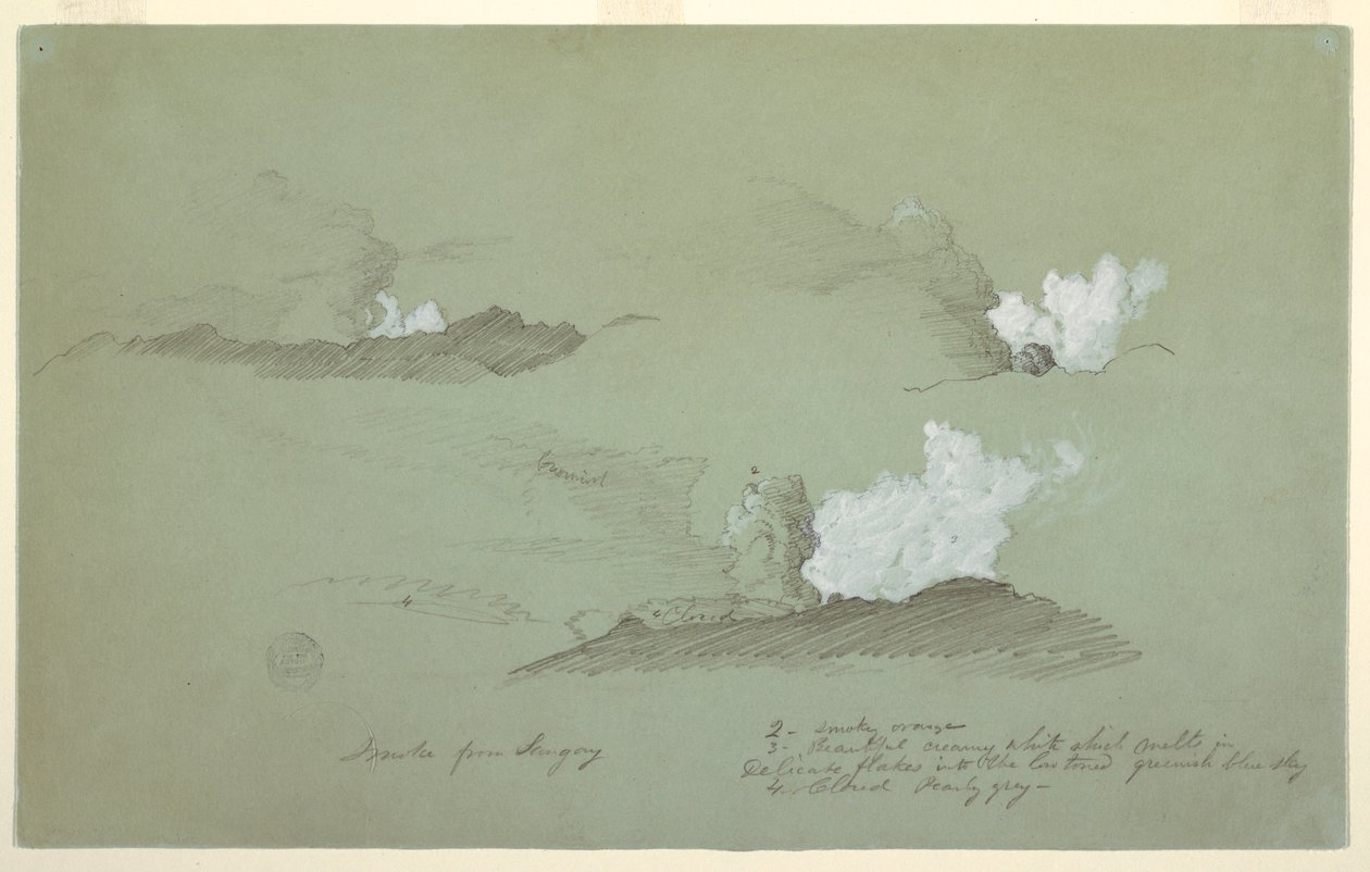 Drei Studien des Sangay-Vulkans, Juli 1857 von Frederic Edwin Church