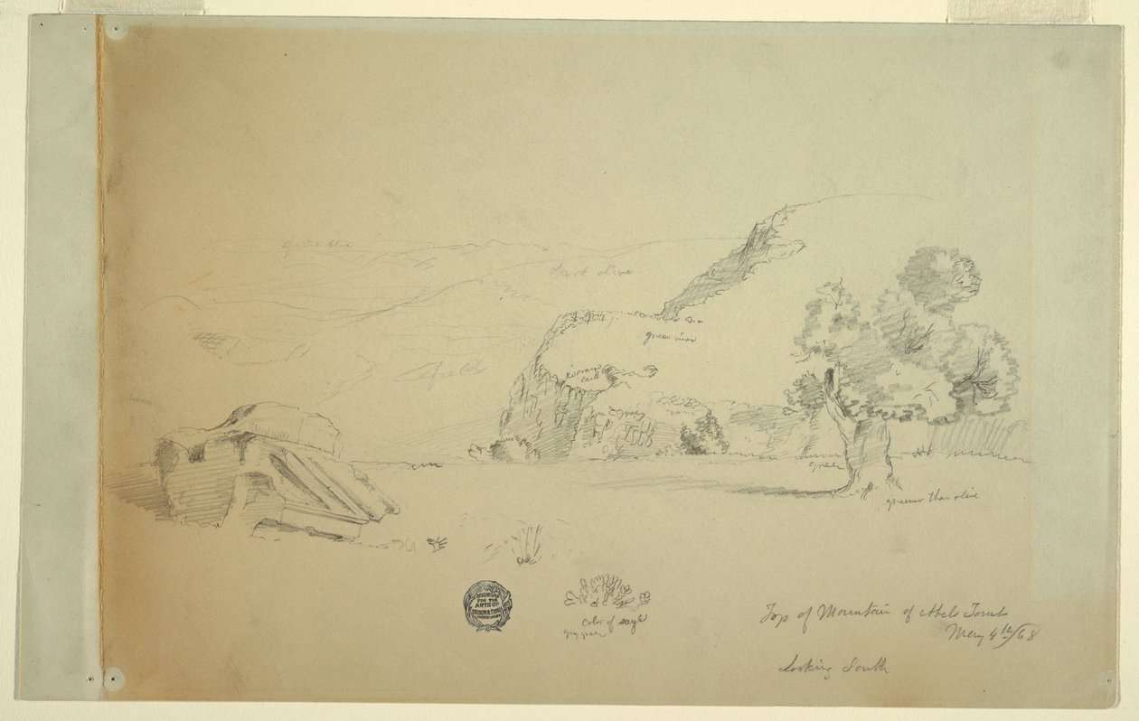 Blick vom Hügel westlich von Suk Wadi, 4. Mai 1868 von Frederic Edwin Church