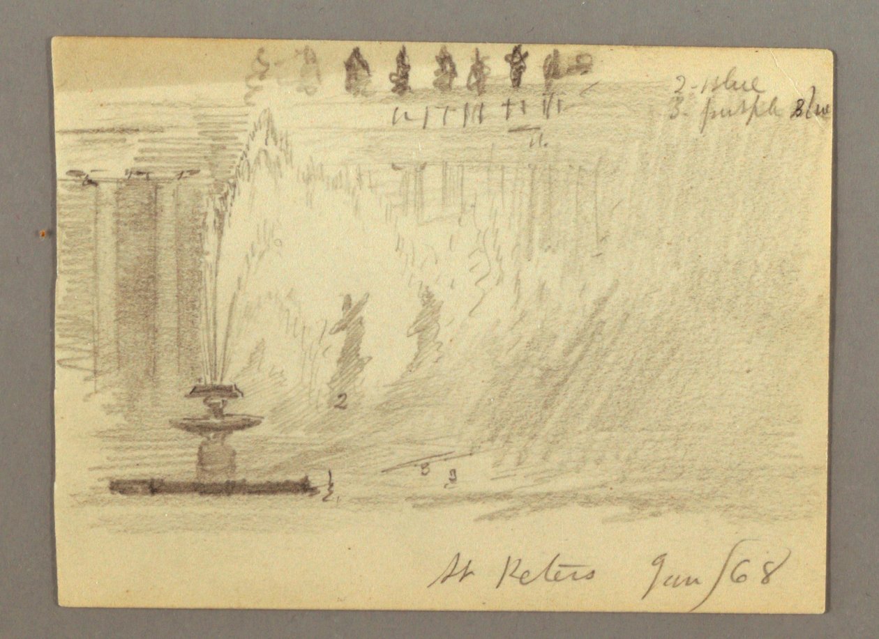 Brunnen auf dem Platz des Petersdoms, Rom, Italien von Frederic Edwin Church