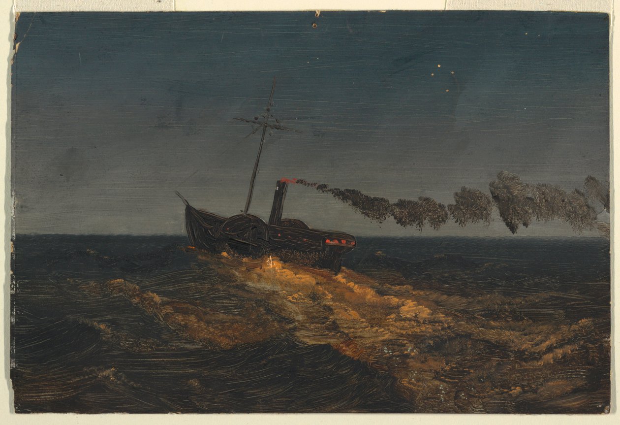 Raddampfer bei Sonnenuntergang von Frederic Edwin Church