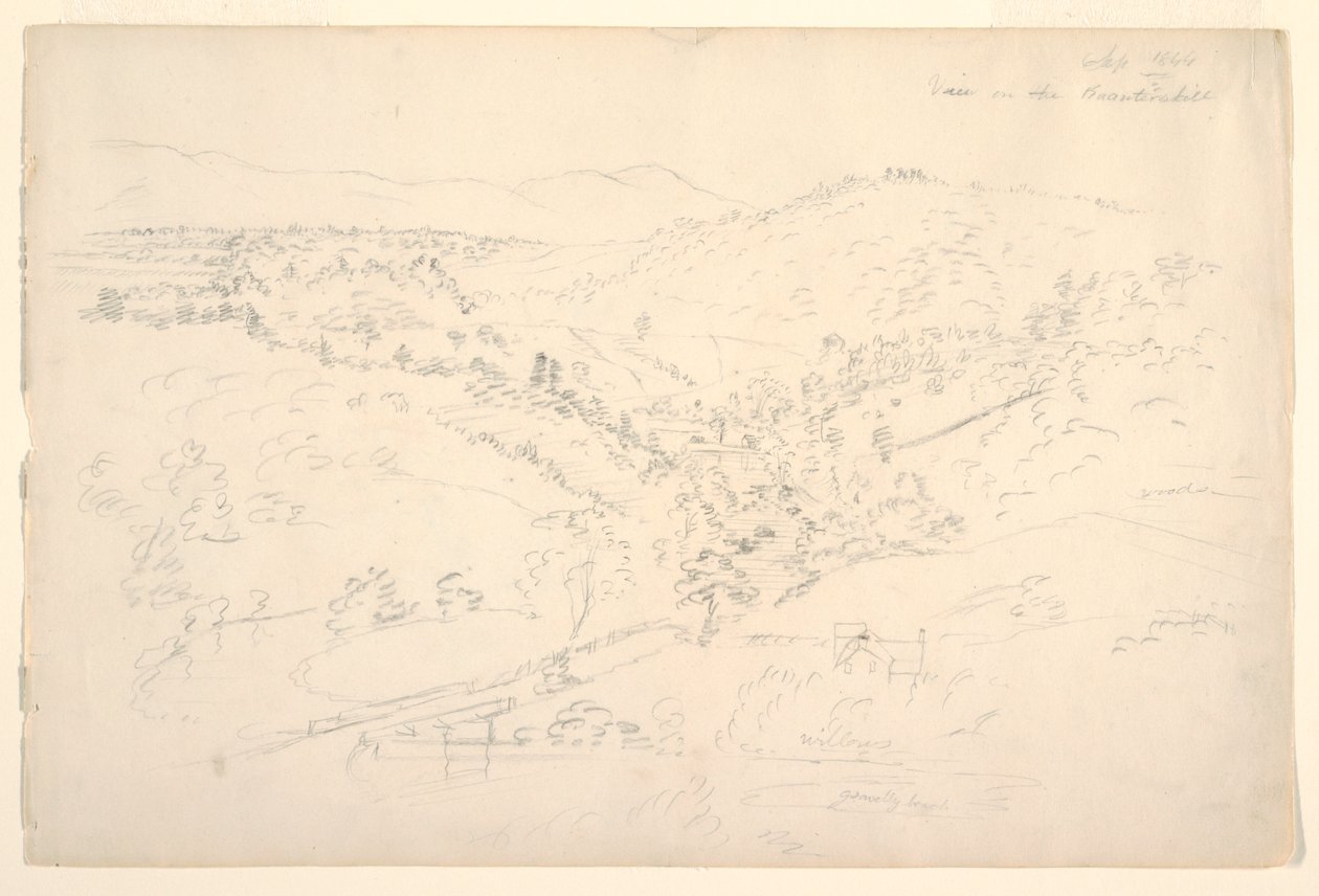 Skizze einer Catskill-Landschaft (Ansicht des Kaanterkill) von Frederic Edwin Church