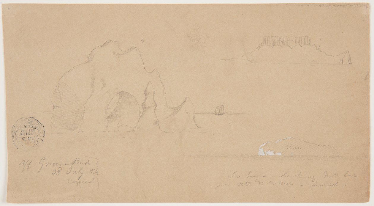 Skizzen von Eisbergen, vor Greenspond, Neufundland von Frederic Edwin Church