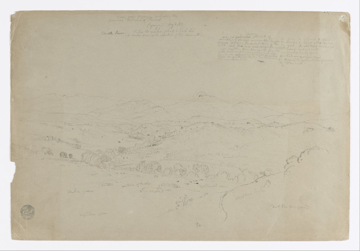 Studie. Landschaft mit Mount Puresé. Skizze. Landschaft von Frederic Edwin Church