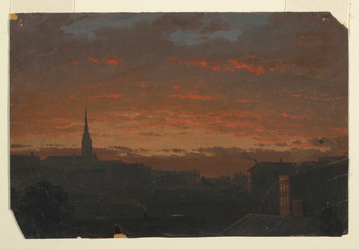 Sonnenuntergang in Hudson, New York von Frederic Edwin Church