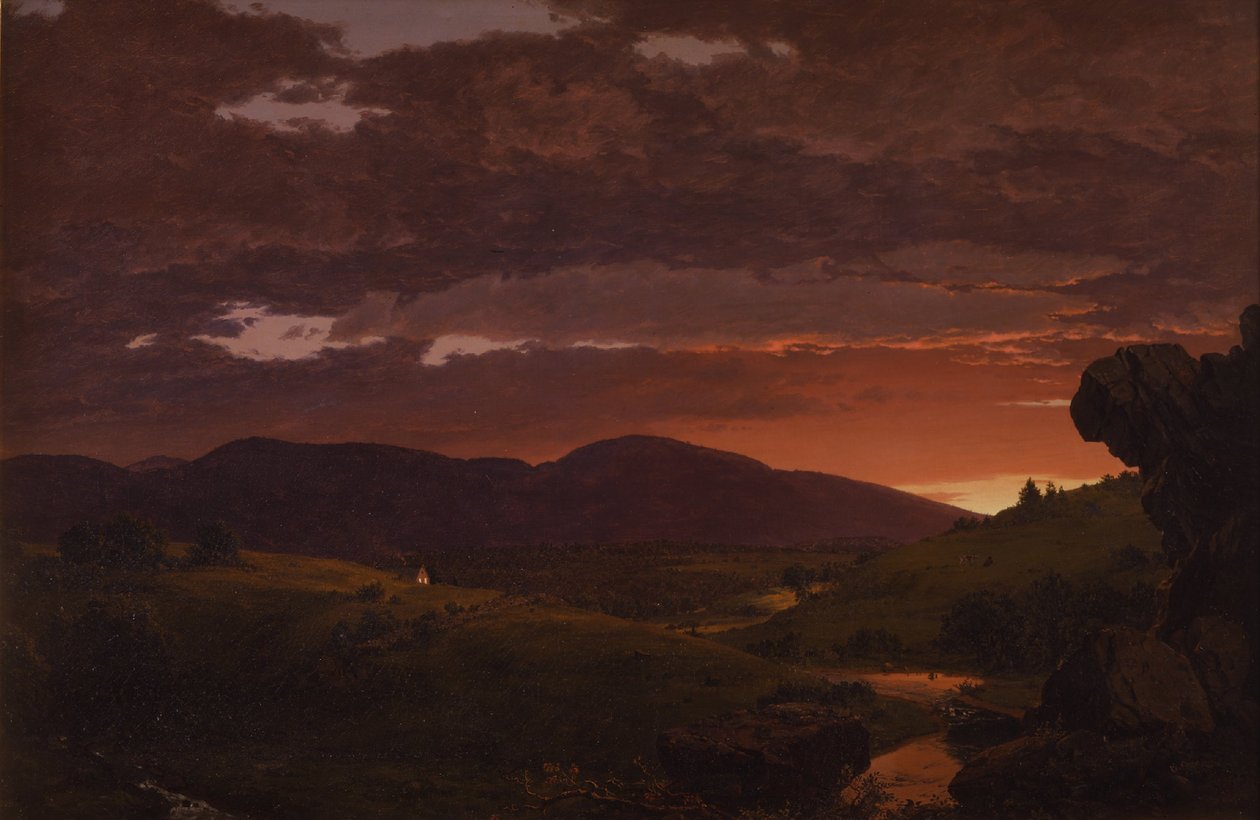 Dämmerung, "Kurzer Schiedsrichter zwischen Tag und Nacht" (Sonnenuntergang) von Frederic Edwin Church