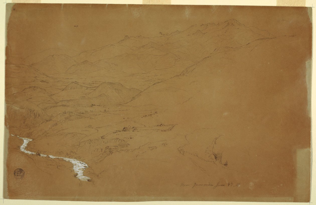 Tal mit einem Bach und Häusern, in der Nähe von Guaranda, Ecuador von Frederic Edwin Church