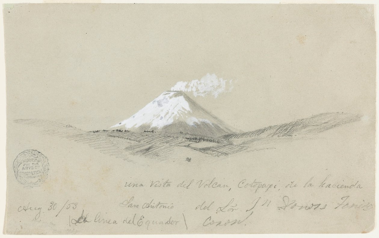 Blick auf Cotapaxi von der Hacienda San Antonio, Ecuador von Frederic Edwin Church