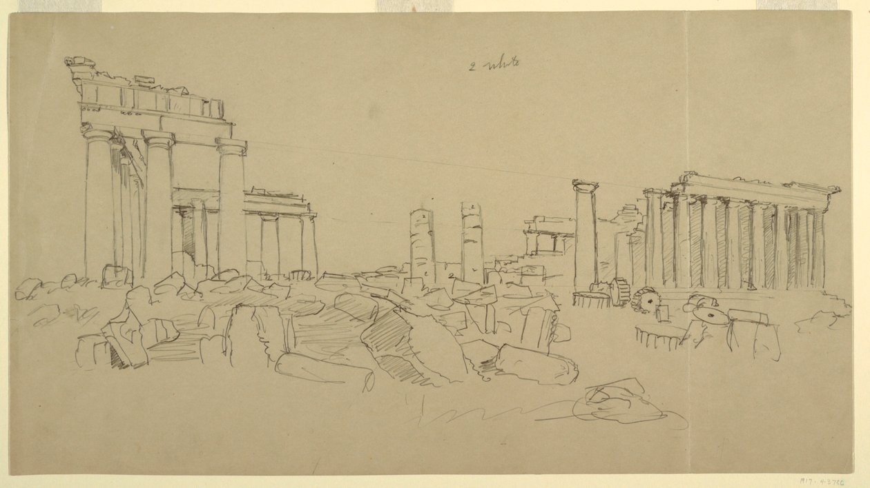 Ansicht des Parthenon und umliegender Ruinenfragmente von Westen, Athen, Griechenland von Frederic Edwin Church