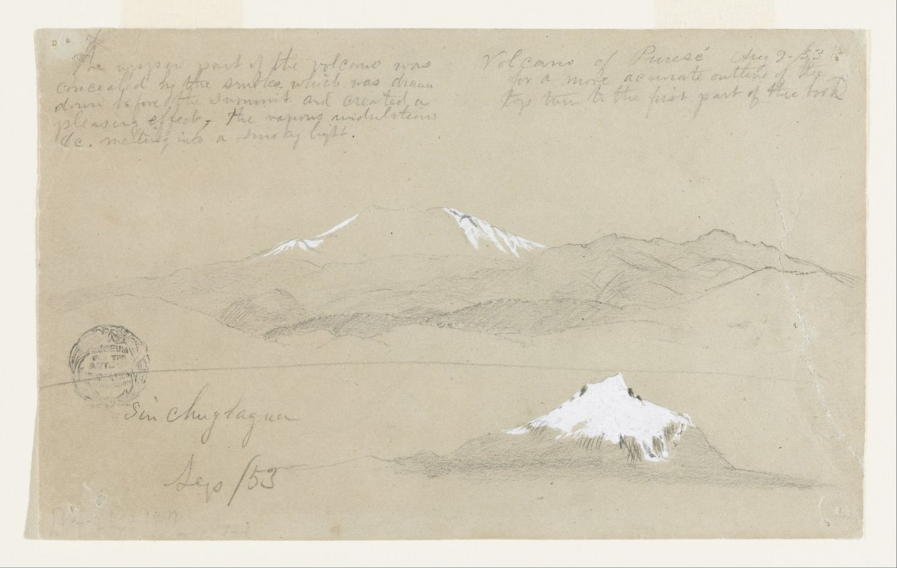 Ansichten des Puresé-Vulkans, Kolumbien und des Mt. Sincholagua, Ecuador von Frederic Edwin Church