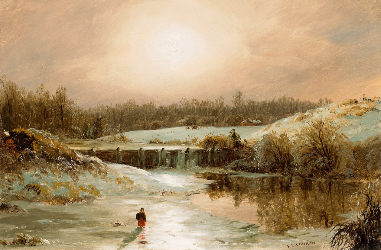 Winterszene in Hartford, um 1846-1847 von Frederic Edwin Church