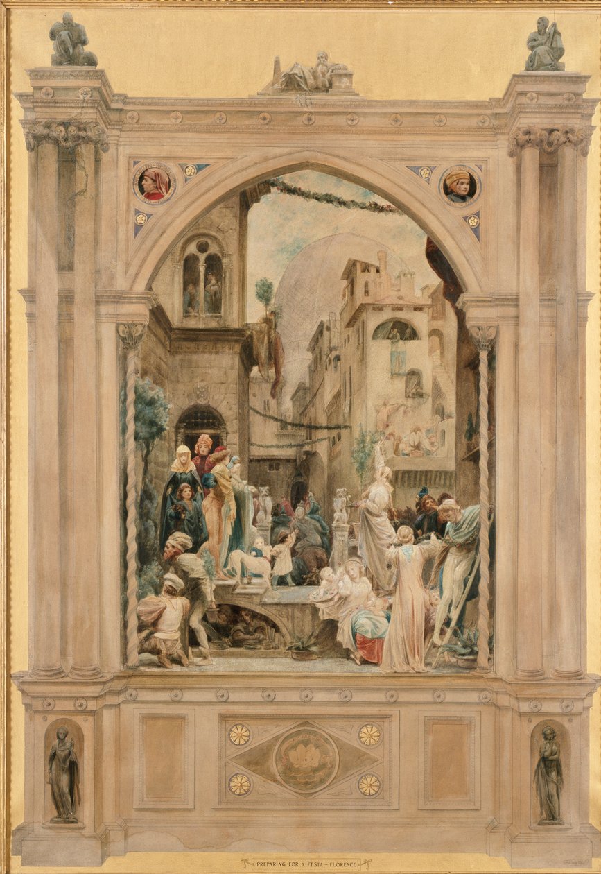 Vorbereitung für ein Fest, Florenz, 1851 von Frederic Leighton