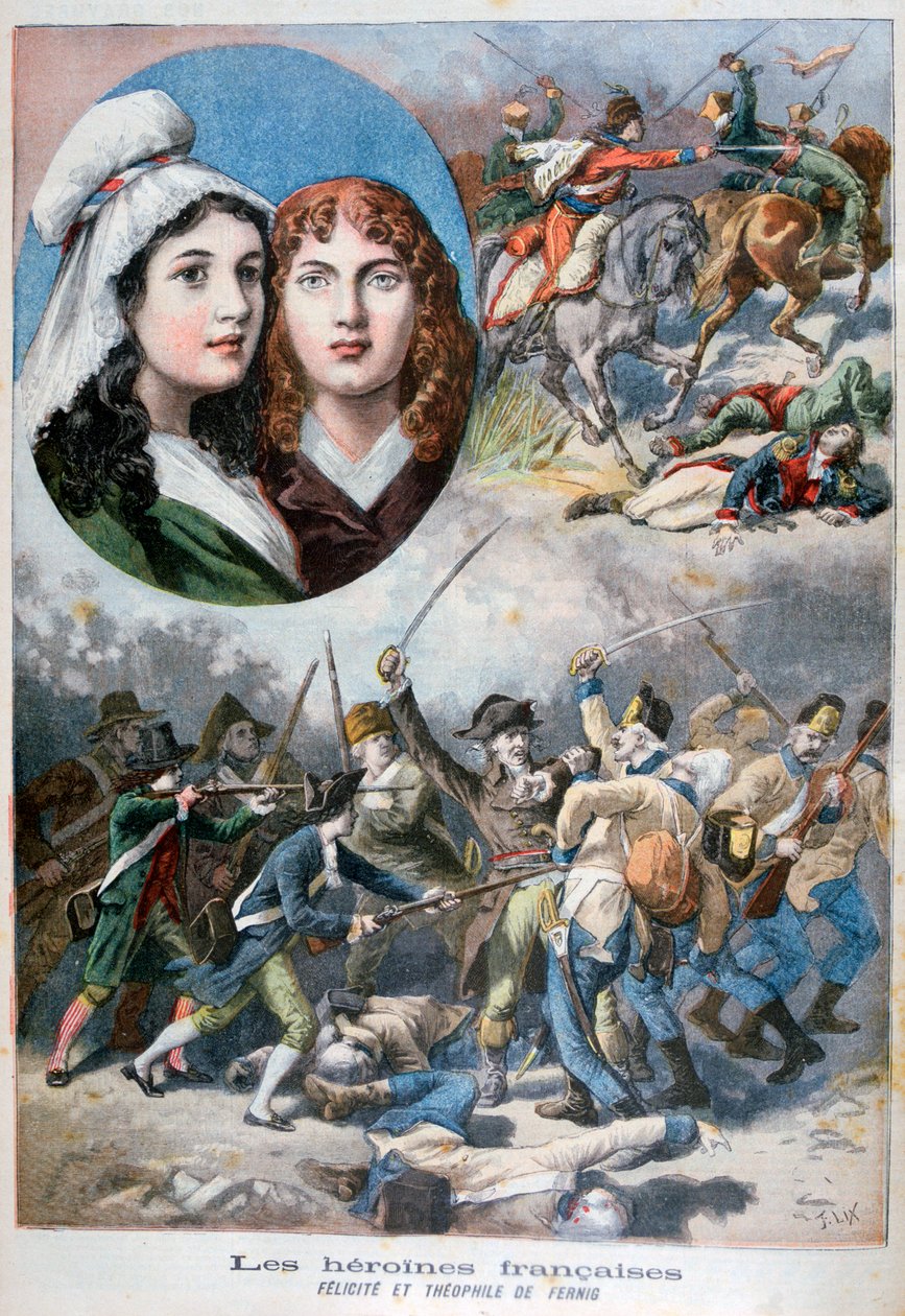 Felicite und Theophile de Fernig, französische Heldinnen, 1792, 1894 von Frederic Lix