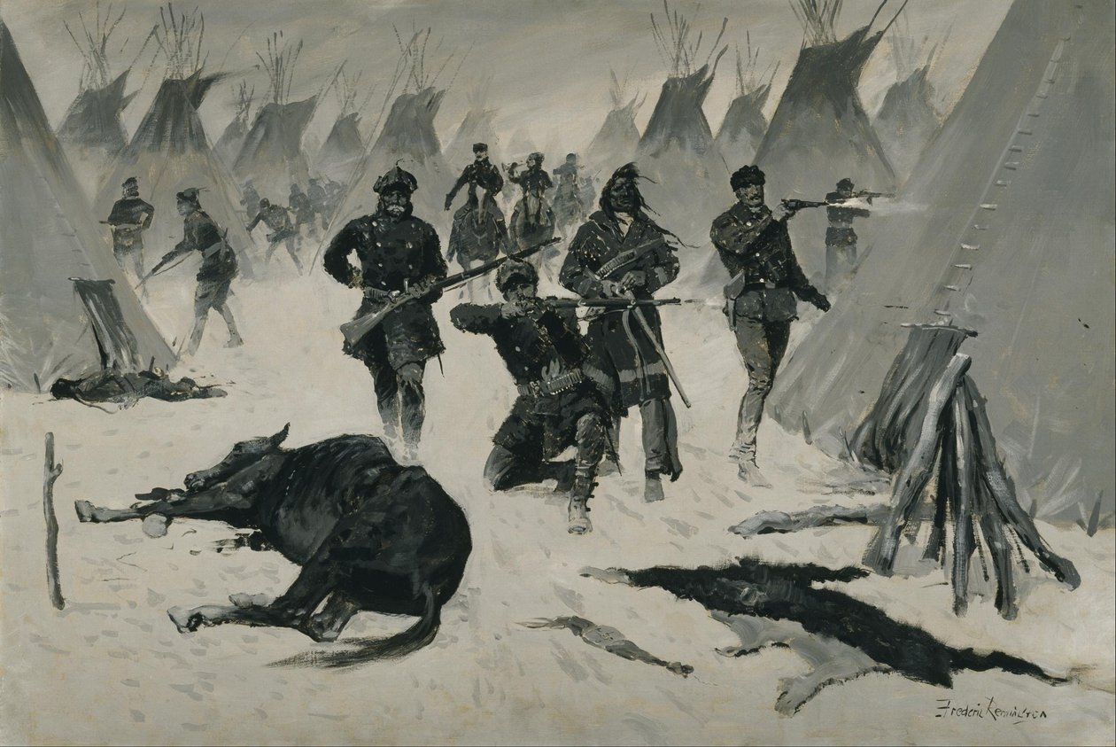Die Niederlage von Crazy Horse von Frederic Remington