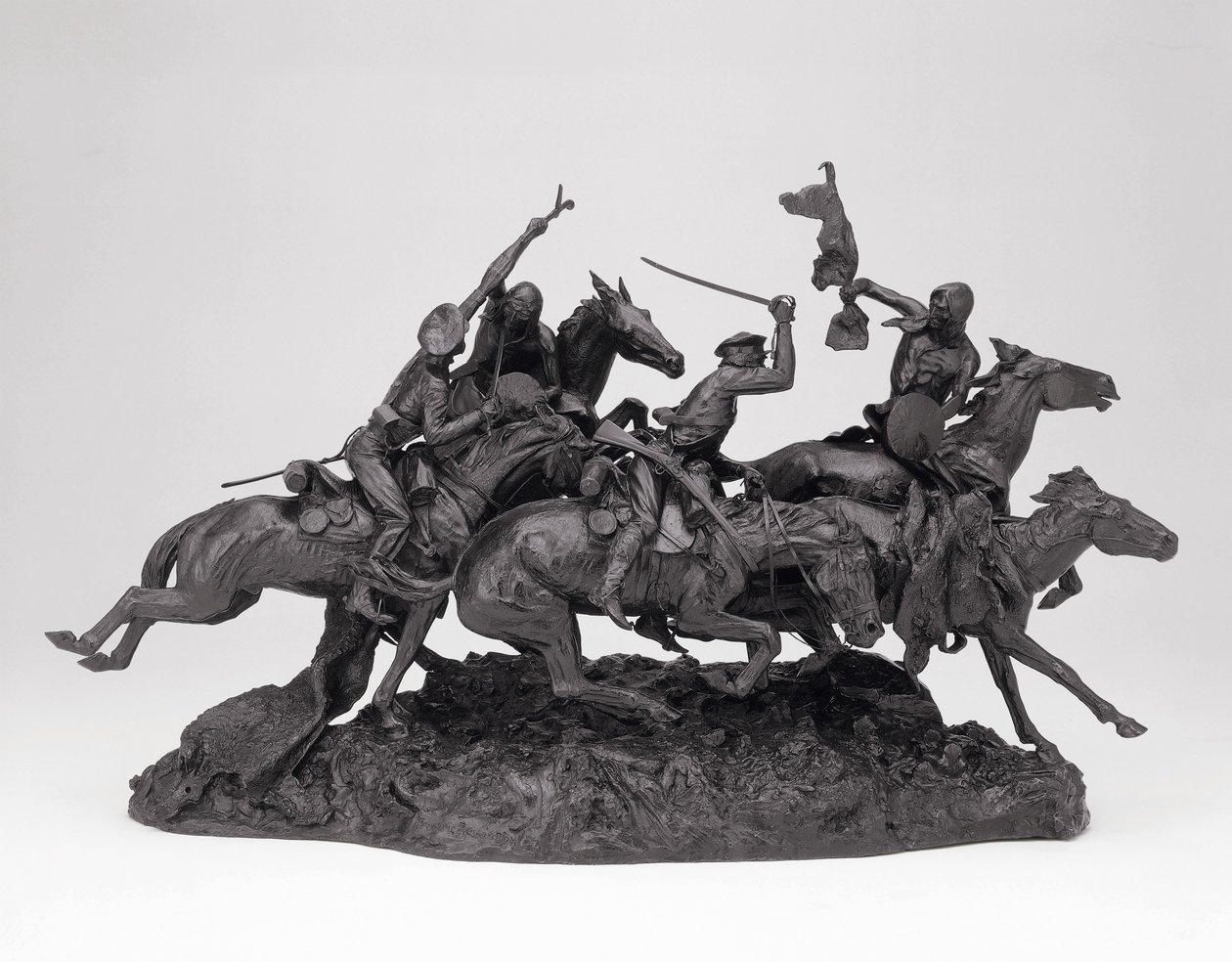 Die alten Dragoner von 1850, modelliert 1905, gegossen 1905-09 von Frederic Remington