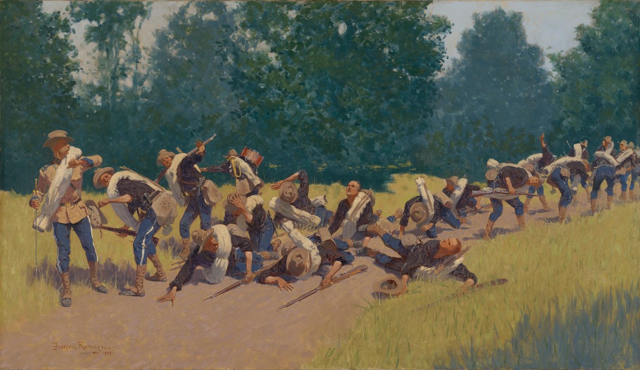 Der Schrei des Schrapnells am San Juan Hill von Frederic Remington