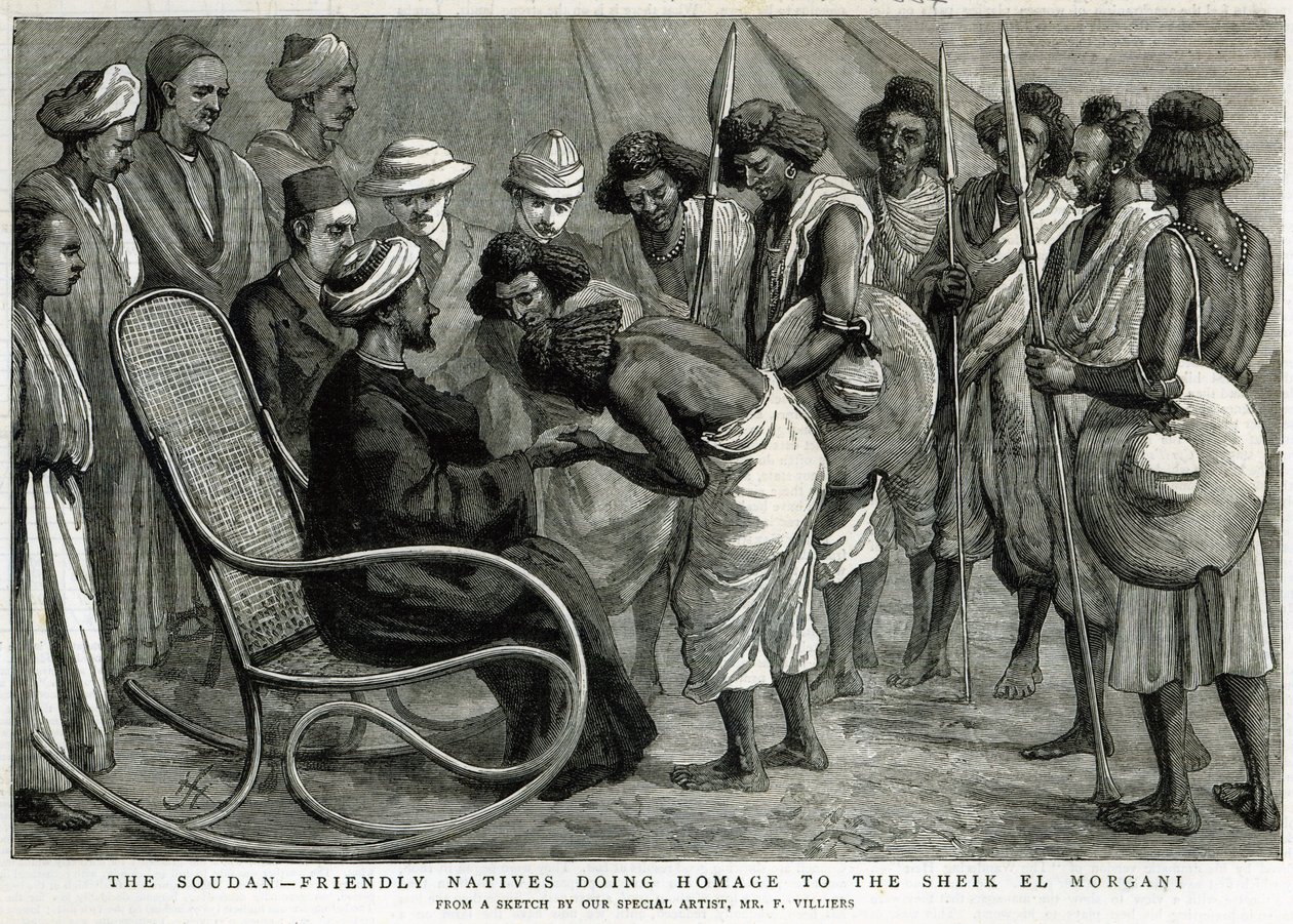 Der Sudan: Freundliche Einheimische huldigen dem Scheich el Morgani, aus 