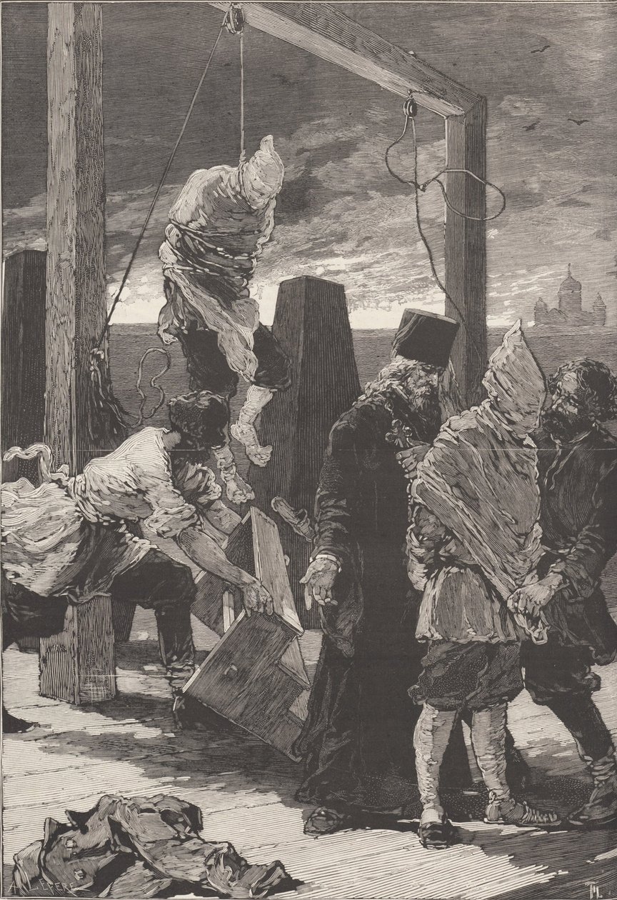 Die Hinrichtung von Alexander Kvyatkovsky und Andrey Presnyakov am 16. November 1880 von Frederic de Haenen