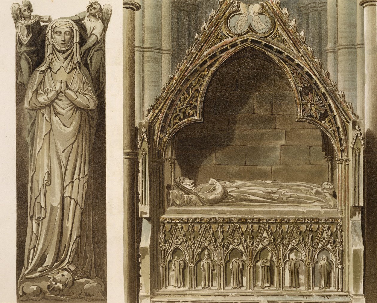 Abbild von Aveline, erste Frau von Edmund Crouchback, Earl of Lancaster, auf der Nordseite des Altars, Platte G aus 