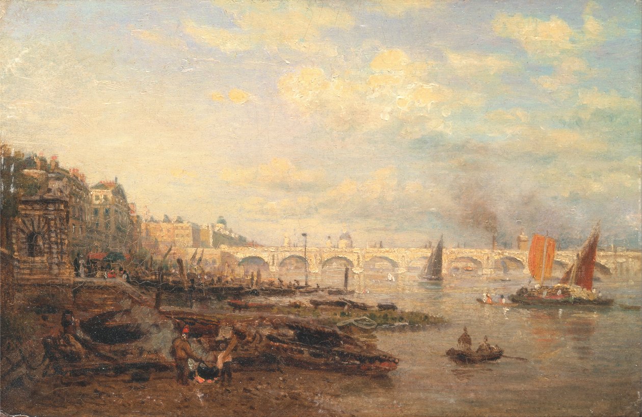 Die Themse und die Waterloo Bridge vom Somerset House von Frederick Nash