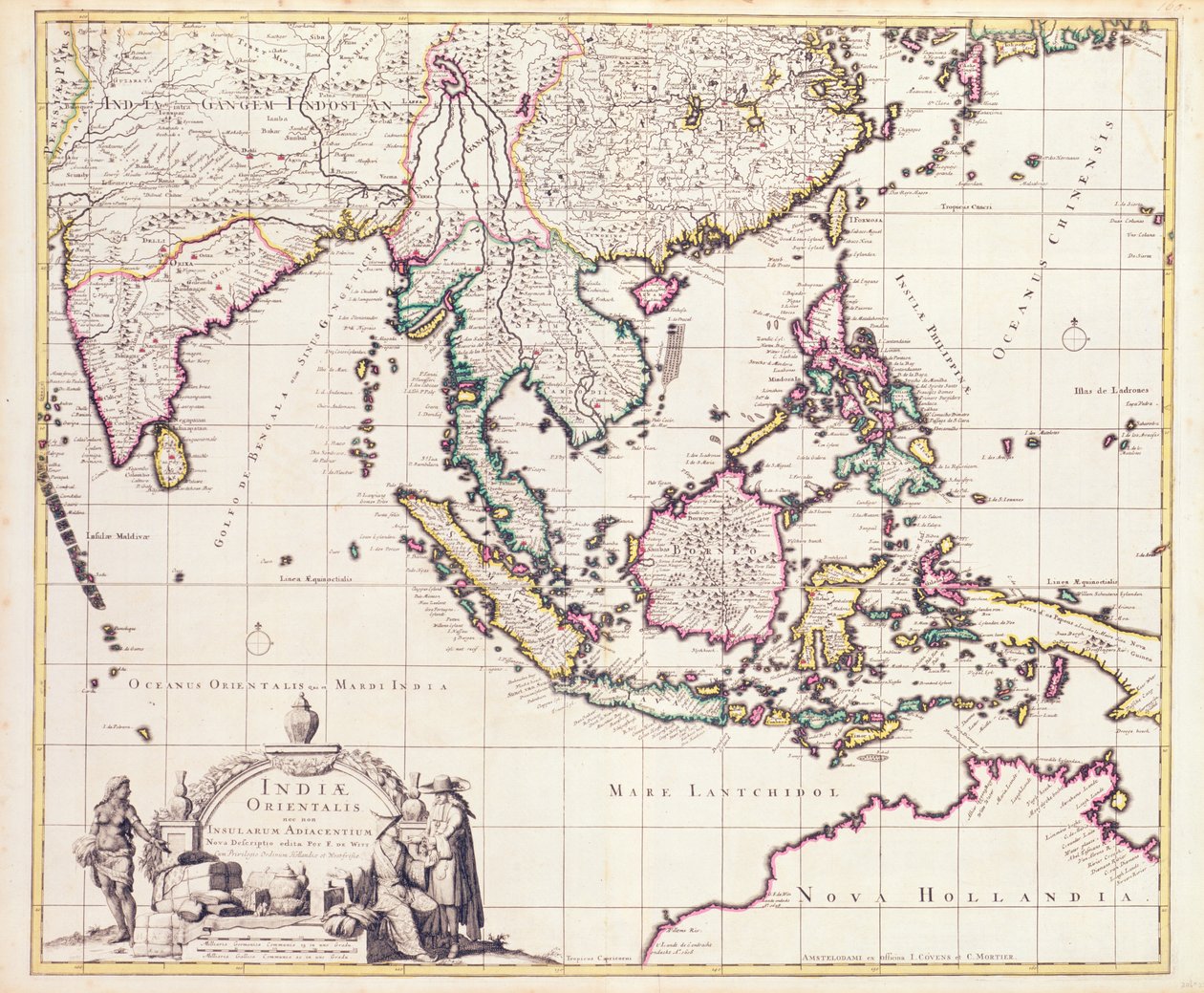 Karte von Indien und den Ostindischen Inseln von Frederick de Wit
