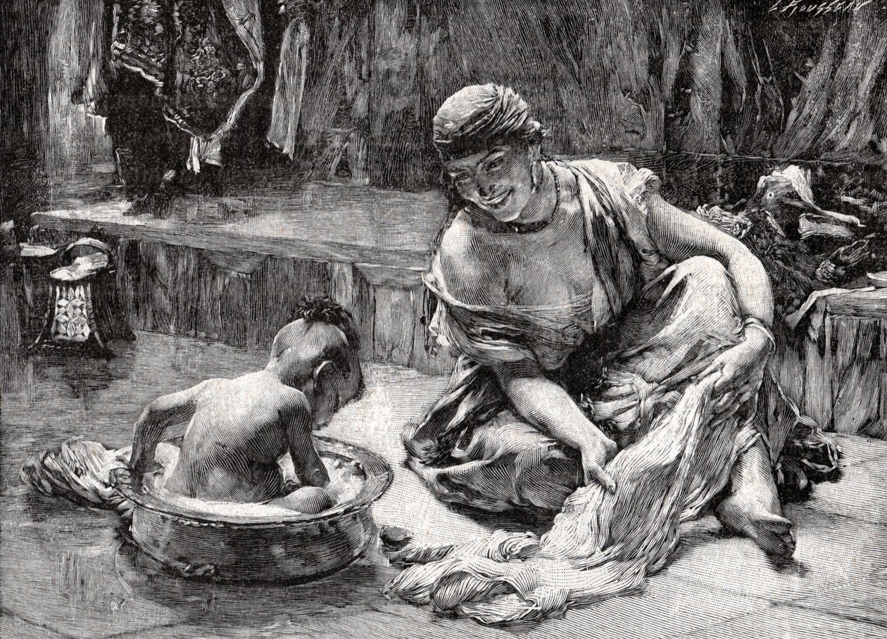 Kinderbad, Ägypten von Frederick Arthur Bridgman